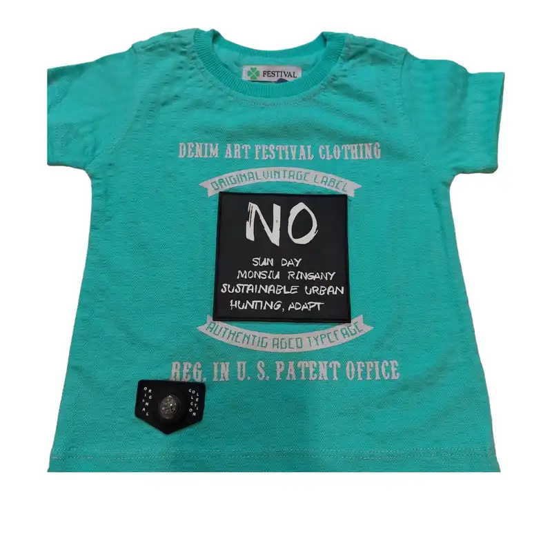 تی شرت آستین کوتاه نوزادی مدل ASH717-NO رنگ سبز