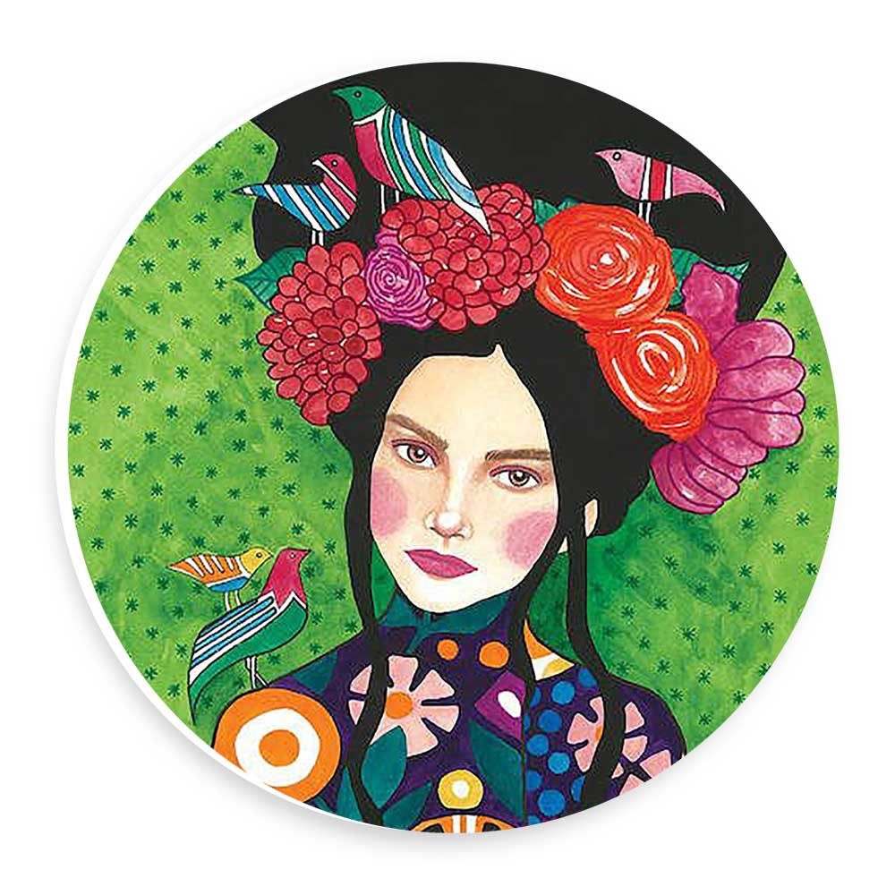  دیوارکوب طرح بانو و تاج گل مدل wtb590