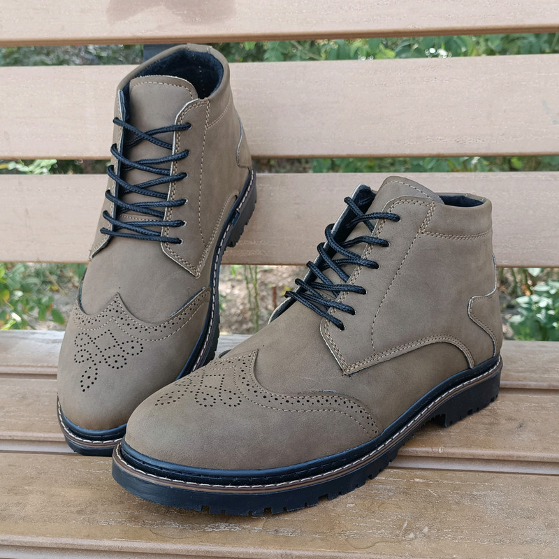 نیم بوت مردانه مدل هشترک بندی کد T.J رنگ صدری