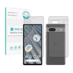 Rock space anti-shock model transparent screen protector suitable for the Google Pixel 7a mobile phone along with the back of the phone