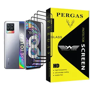 Waily Nice Pergas Glass MIX004 Screen Protector For Realme 8 Pack Of 4