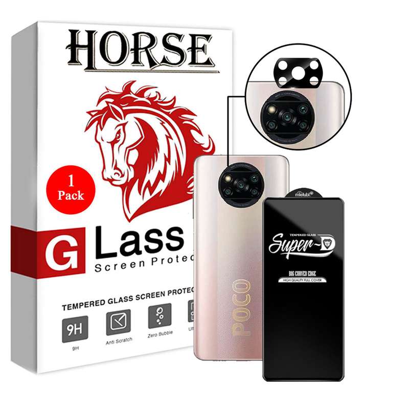 محافظ لنز دوربین هورس مدل 2SFA مناسب برای گوشی موبایل شیائومی Poco X3 NFC به همراه محافظ صفحه نمایش