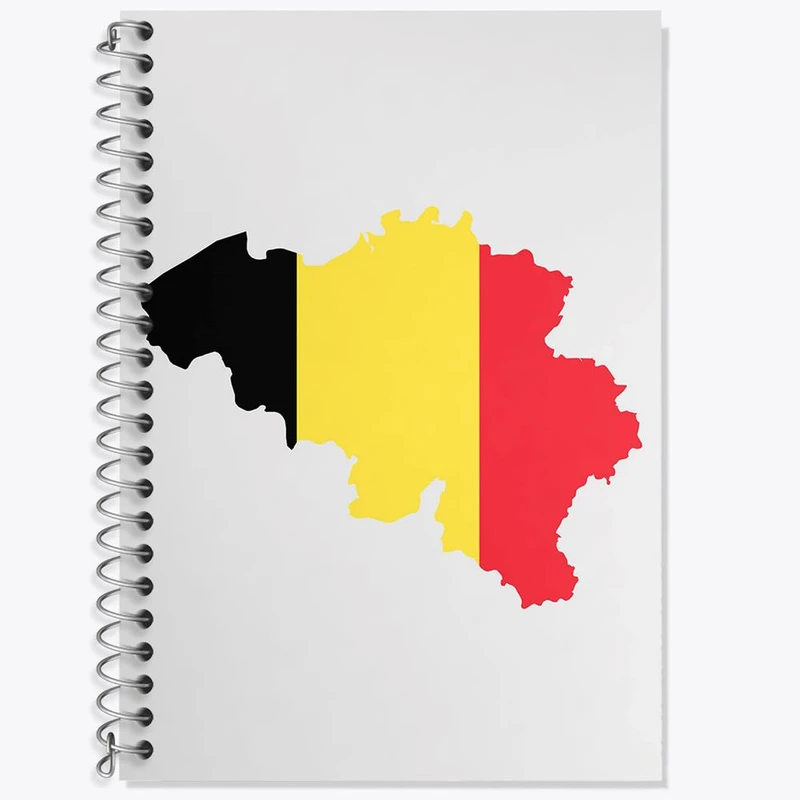 دفتر زبان 50 برگ خندالو مدل سه خط طرح پرچم بلژیک کد 20699