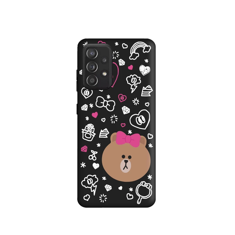 کاور طرح خرس لاین دخترانه کد f1090 مناسب برای گوشی موبایل سامسونگ Galaxy A52 / A52s