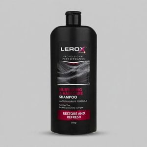 شامپو مو تقویت‌کننده مو لروکس مخصوص موهای آسیب‌دیده و خشک، وزن 550 گرم مدل Nurturing & Hair Care، ترمیم‌کننده، براق‌کننده، برطرف‌کننده وز مو، الکتریسیته مو و لطافت‌بخش با عصاره جلبک گالبنا