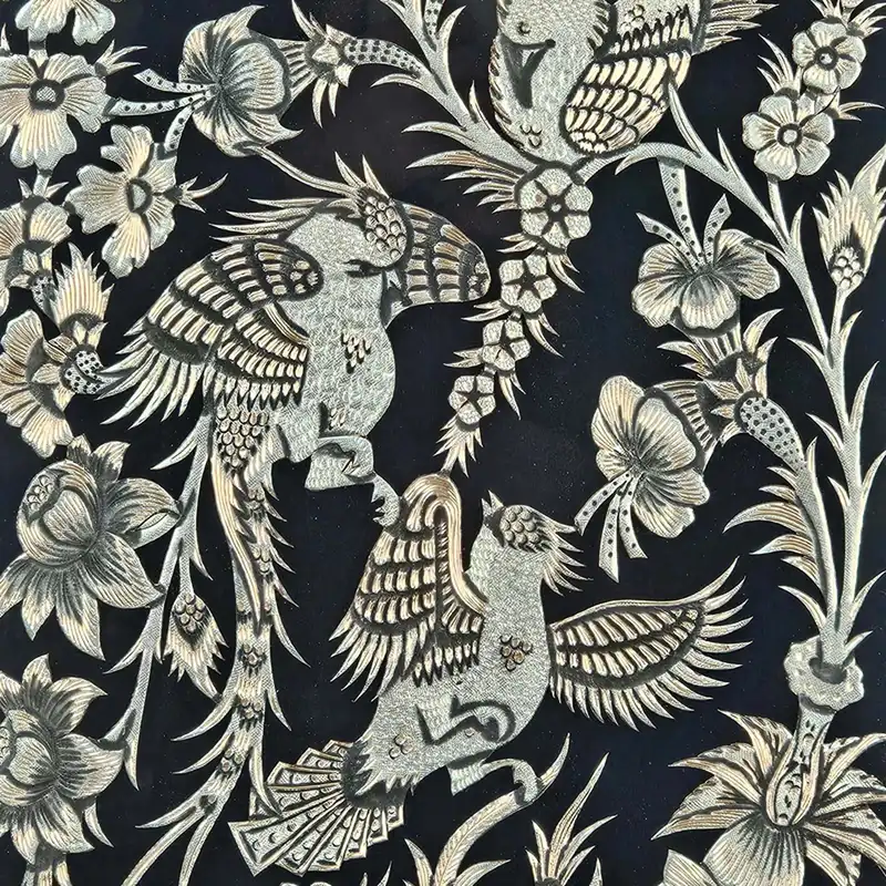 تابلو قلمزنی طرح گل و مرغ کد T5545