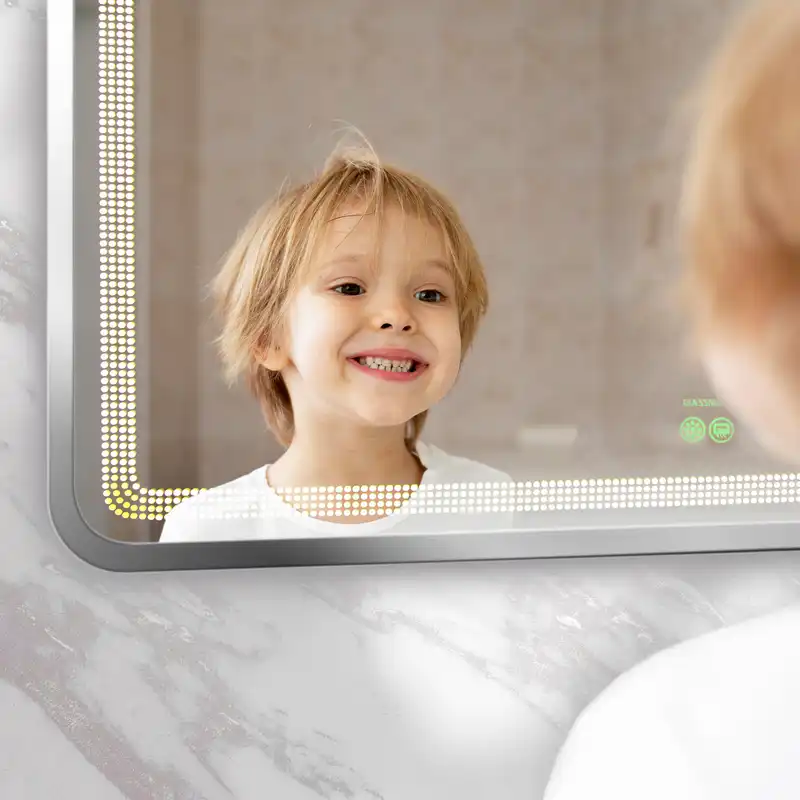 آینه سرویس بهداشتی گلسموند مدل مستطیل ضدبخار هوشمند کد HLBWM