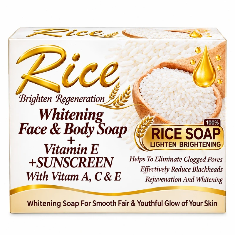 صابون شستشو صورت و بدن وکالی مدل rice مناسب انواع پوست وزن 120 گرم