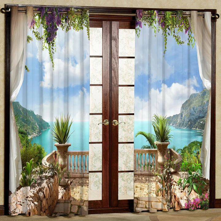 پرده پانچی مدل کد 5131 سایز 280x140 سانتی متر