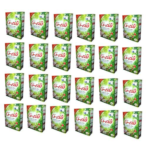 پودر رختشویی دستی تندیس مدل یاس وزن 500 گرم بسته 24 عددی