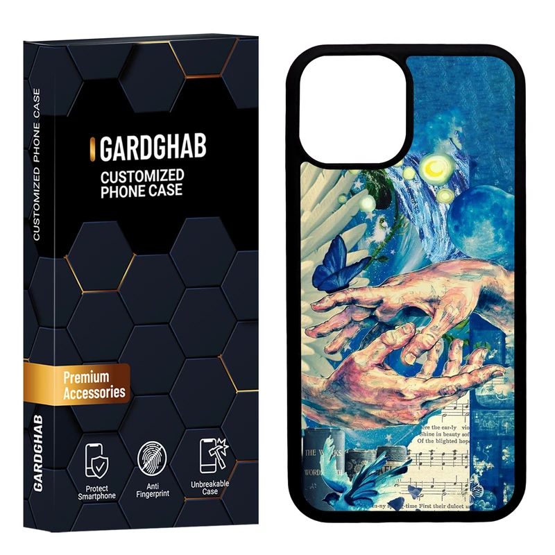 کاور گارد قاب مدل دورژله ای پشت گلس هنری مناسب برای گوشی موبایل اپل iPhone 13 Mini