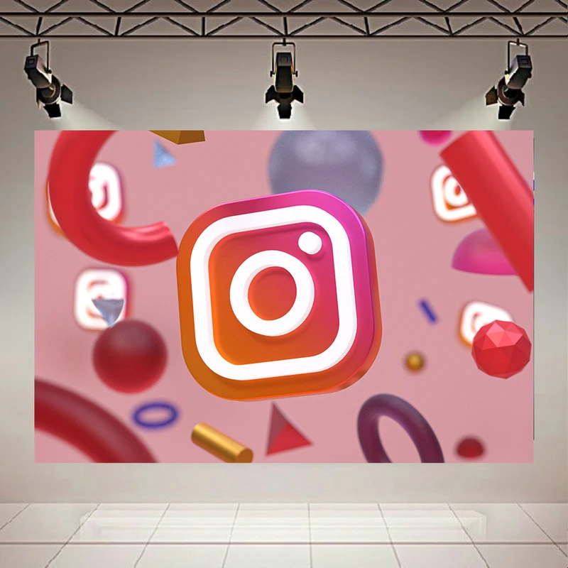 پوستر پارچه ای طرح مخمل شبکه اجتماعی مدل آیکون اینستاگرام کد AR304055