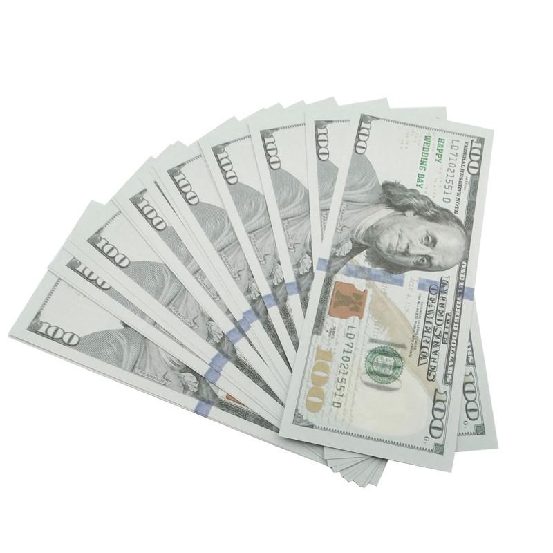 اسکناس تزئینی مدل 100 دلاری طرح پیوندتان مبارک کد 02 بسته 50 عددی