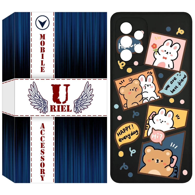 کاور یوریل مدل KSH کد 19 طرح خرگوش و خرس مناسب برای گوشی موبایل سامسونگ Galaxy A72