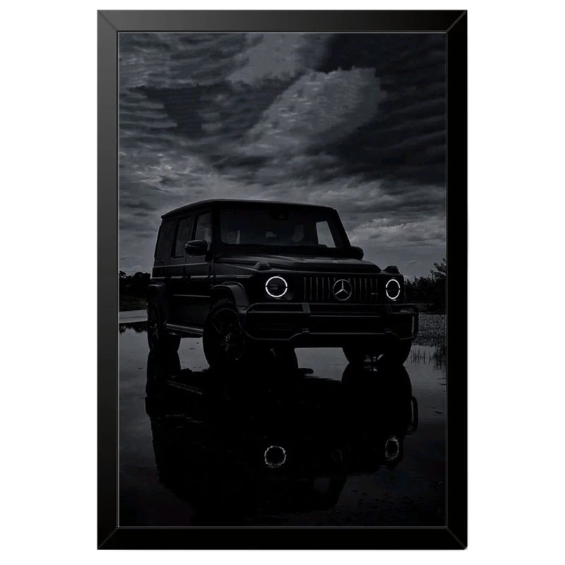 تابلو بکلیت طرح ماشین و خودرو مرسدس بنز Mercedes-Benz G-Class G63 AMG مدل B-po1940 فریم مشکی