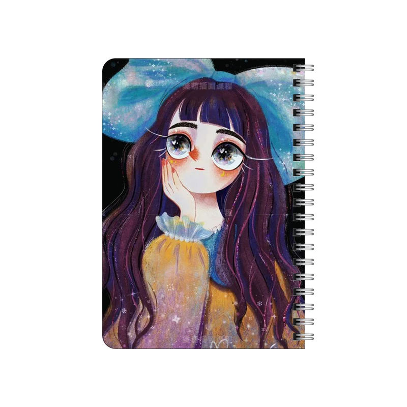 دفترچه یادداشت بامبیلیپ مدل چوبی طرح دختر چشم گربه ای با پاپیون کد 1790456