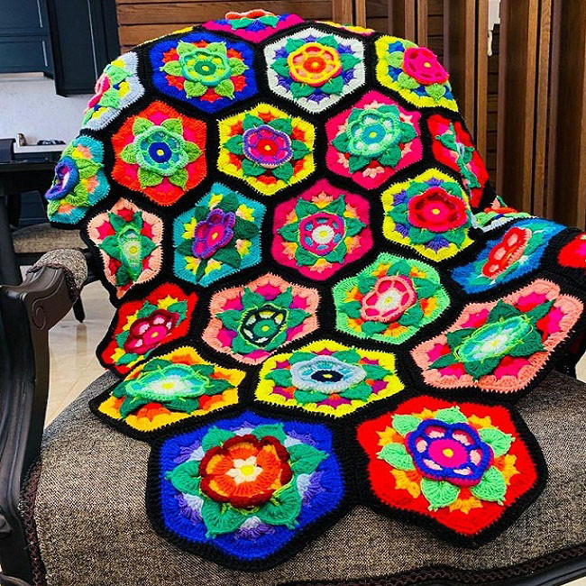 شال مبل مدل گلها سایز 110×153 سانتیمتر