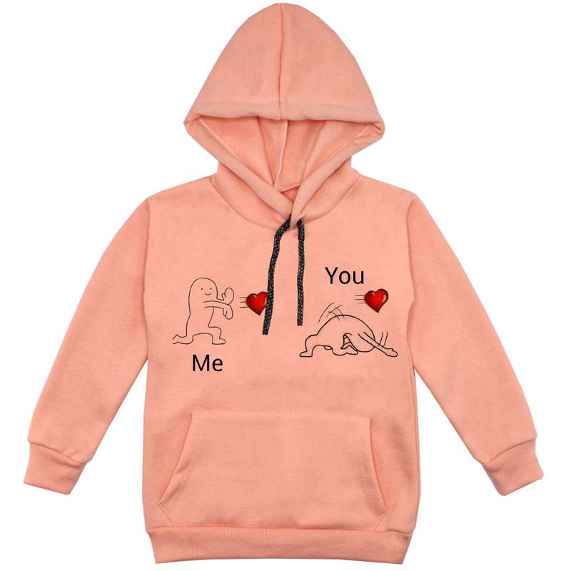 هودی پسرانه مدل F139 Me You رنگ گلبهی