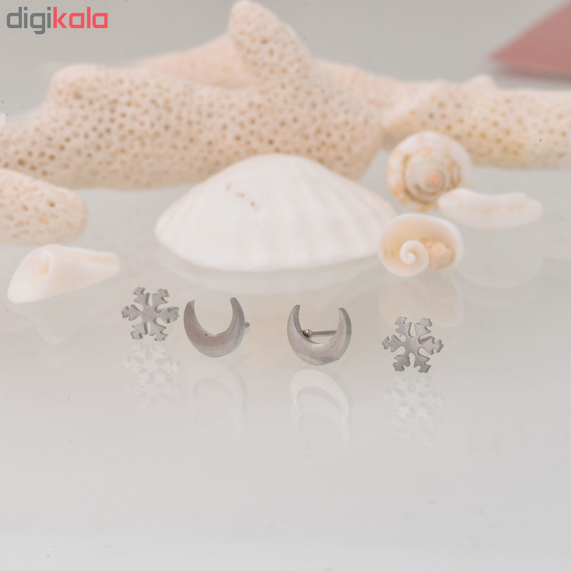 گوشواره زنانه کد GO1262 مجموعه دو عددی