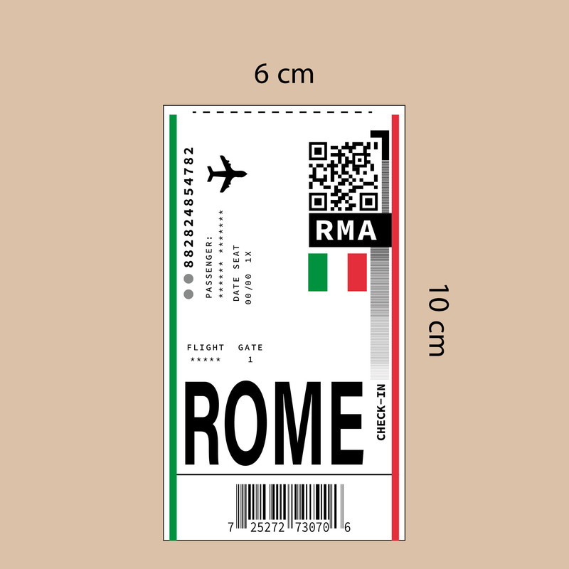 برچسب تزئینی موبایل و تبلت مدل تیکت رم- کد PH08