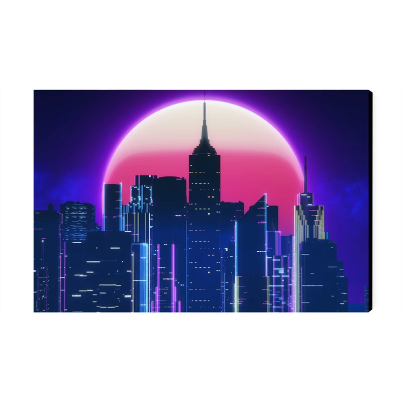 تابلو شاسی عرش مدل منظره شهر نئونی شبرنگ کد As3444