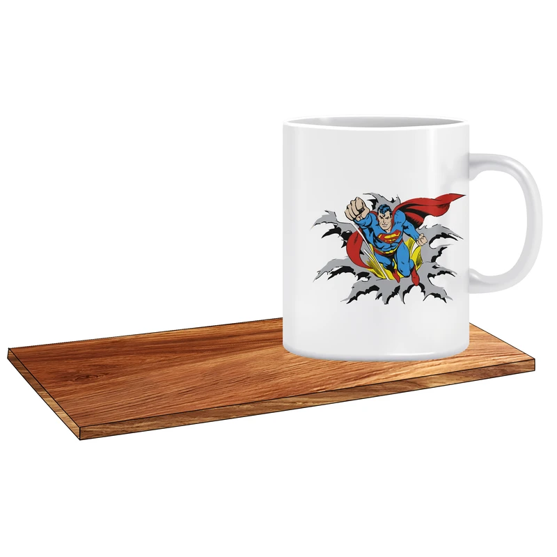 ماگ ال ایکس پی طرح پسرانه سوپرمن کد 337 به همراه زیر لیوانی