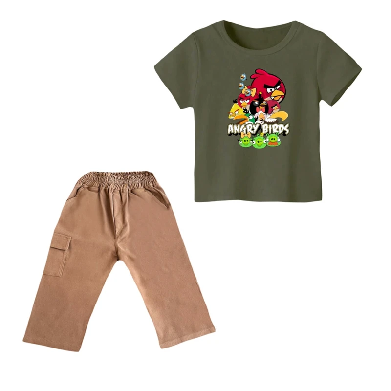 ست تی شرت و شلوارک پسرانه مدل انگری بردز کد ۲