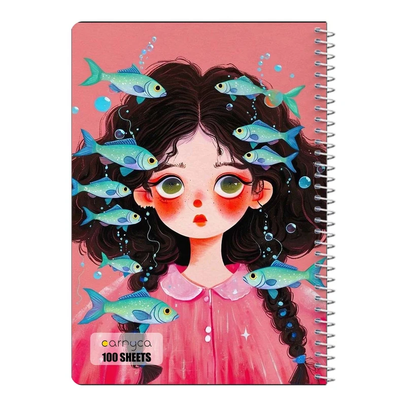 دفتر مشق 100 برگ سیمی کارنیکا طرح دختر هنرمند Artistic Girl کد 81137