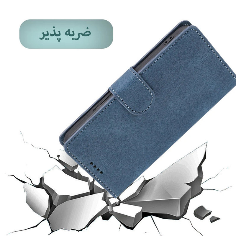 کیف کلاسوری تام قاب مدل چرم لاکچری مناسب برای گوشی موبایل شیائومی Redmi Note 13 Pro 5G به همراه بند آویز