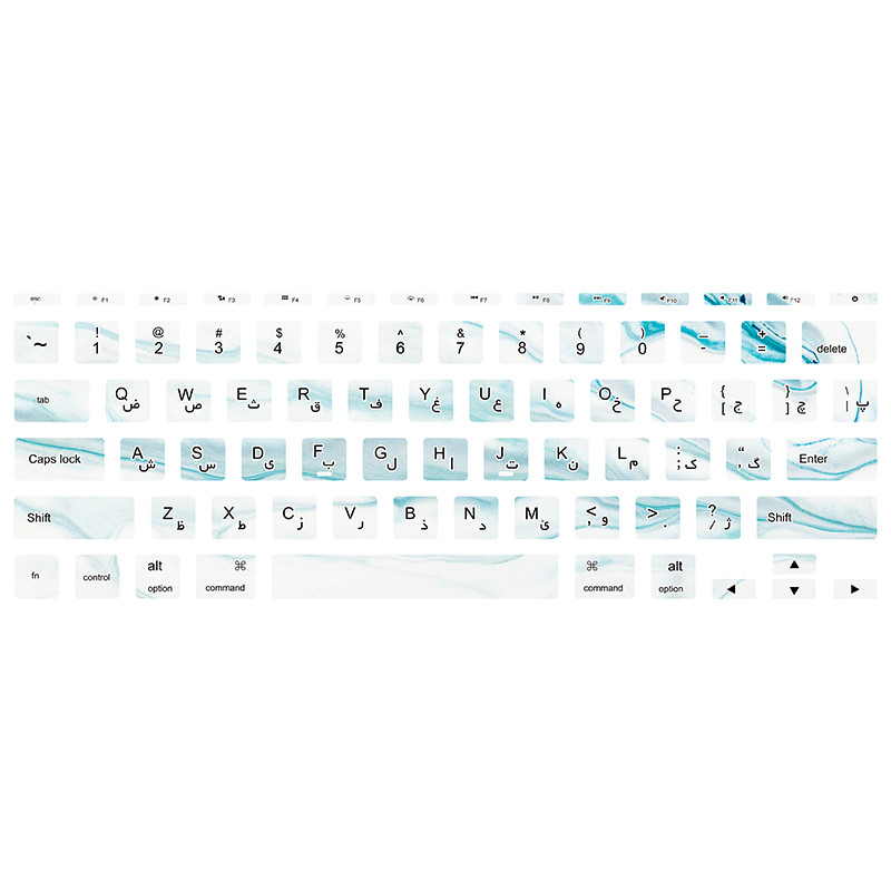 برچسب کیبورد فارسی طرح marble132 مناسب برای مک بوک ایر 11 اینچ 2012-2015