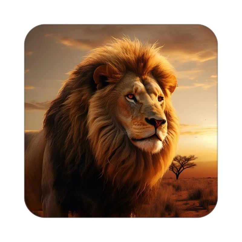 زیر لیوانی کاکتی طرح شیر مدل mp23487