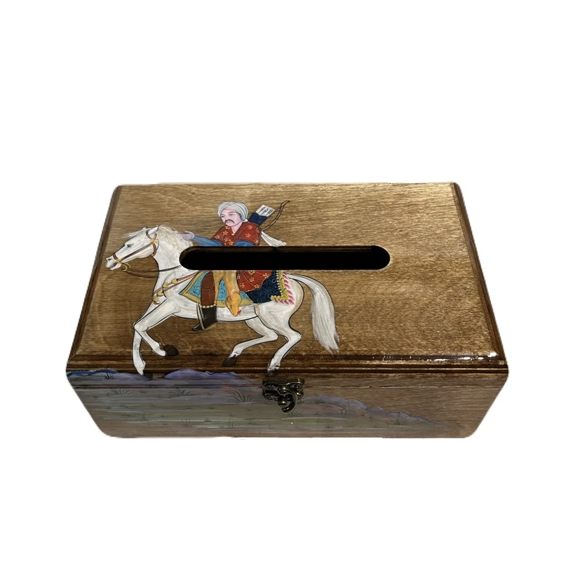 جای دستمال کاغذی مدل چوب و نقاشی