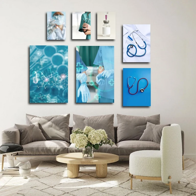 تابلو شاسی بکلیت طرح پزشکی و وسایل پزشکی مدل SH-2742 مجموعه 7 عددی