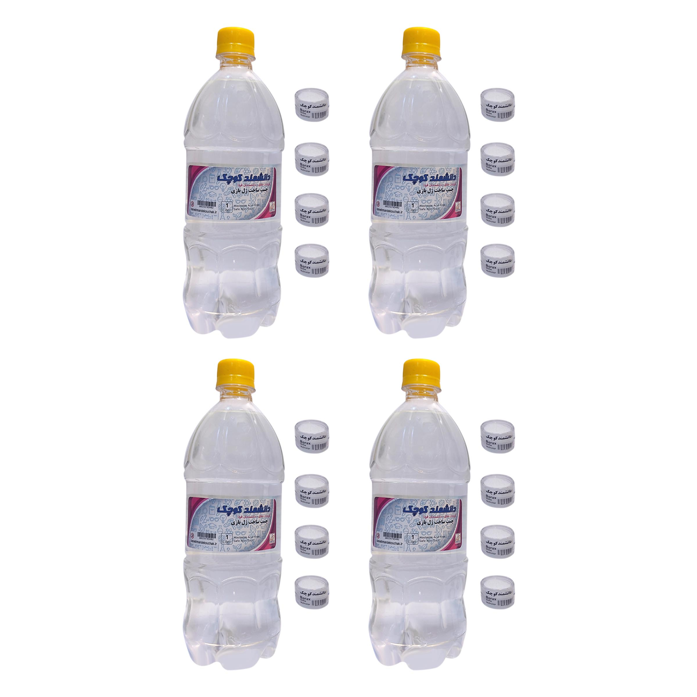 چسب ژل بازی دانشمند کوچک مدل CG1000-4 مجموعه 4 عددی به همراه بوراکس