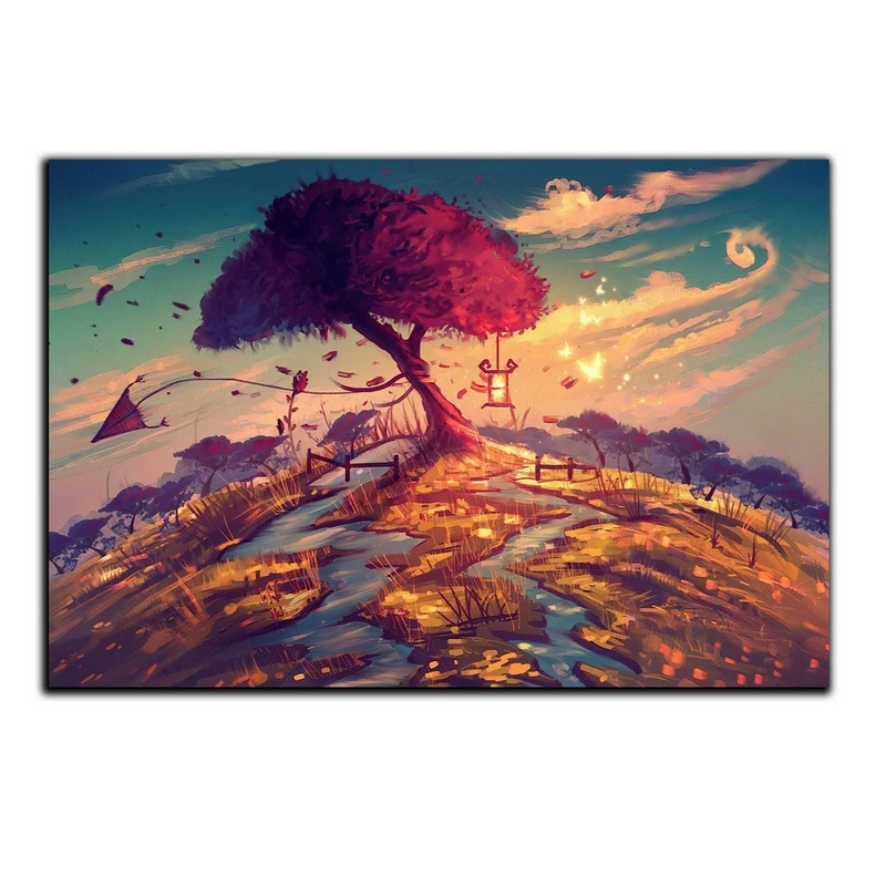 تابلو شاسی بکلیت طرح تک درخت پاییزی مدل SH-S5381