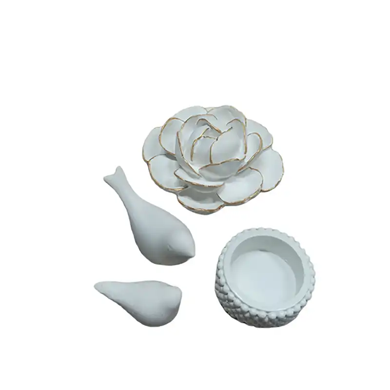 ست 4 تکه جاشمعی و جاعودی مدل  گل و کبوتر