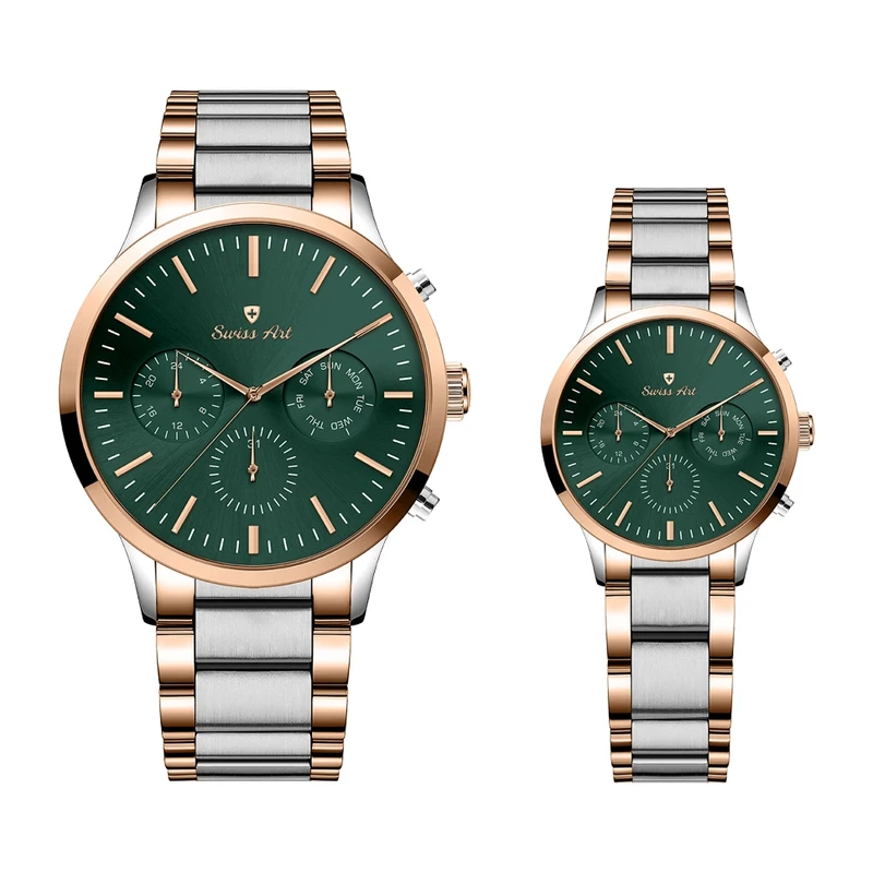 ست ساعت مچی عقربه‌ای کوارتز زنانه و مردانه سوئیس آرت مدل 920137-138SR1607