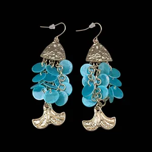 گوشواره آویز زنانه مدل ماهی پولکی 809