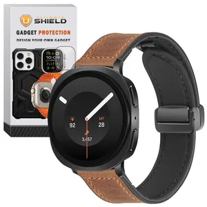 Ultimate Shield Smooth Leather NV9 BK strap suitable for Samsung Galaxy Watch 9 40mm / 9 44mm