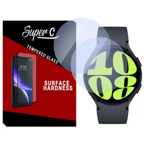 محافظ صفحه نمایش شیشه‌ای سوپرسی مدل SH-SC مناسب برای ساعت هوشمند سامسونگ Galaxy watch 6 40mm بسته دو عددی