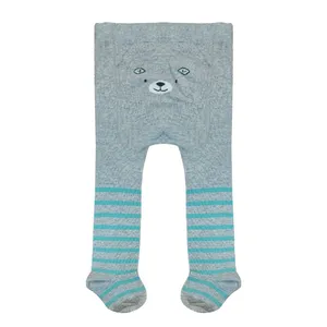 جوراب شلواری دخترانه ایمپی دیمپی مدل راه راه خرسی