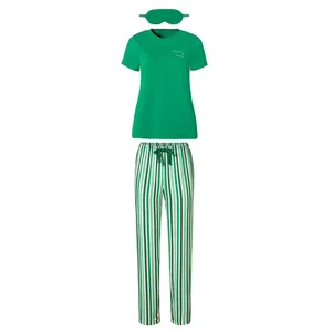 ست تی شرت آستین کوتاه و شلوار راحتی زنانه اسمارا مدل 20391883 به همراه چشم بند