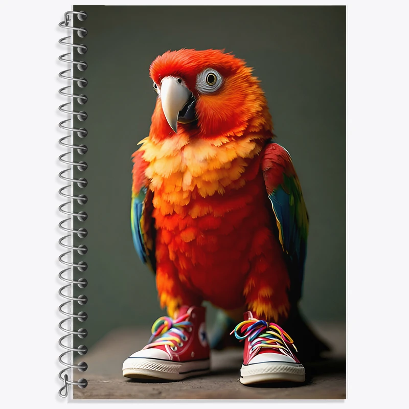 دفتر زبان 50 برگ خندالو مدل دو خط طرح طوطی بامزه کد F7943