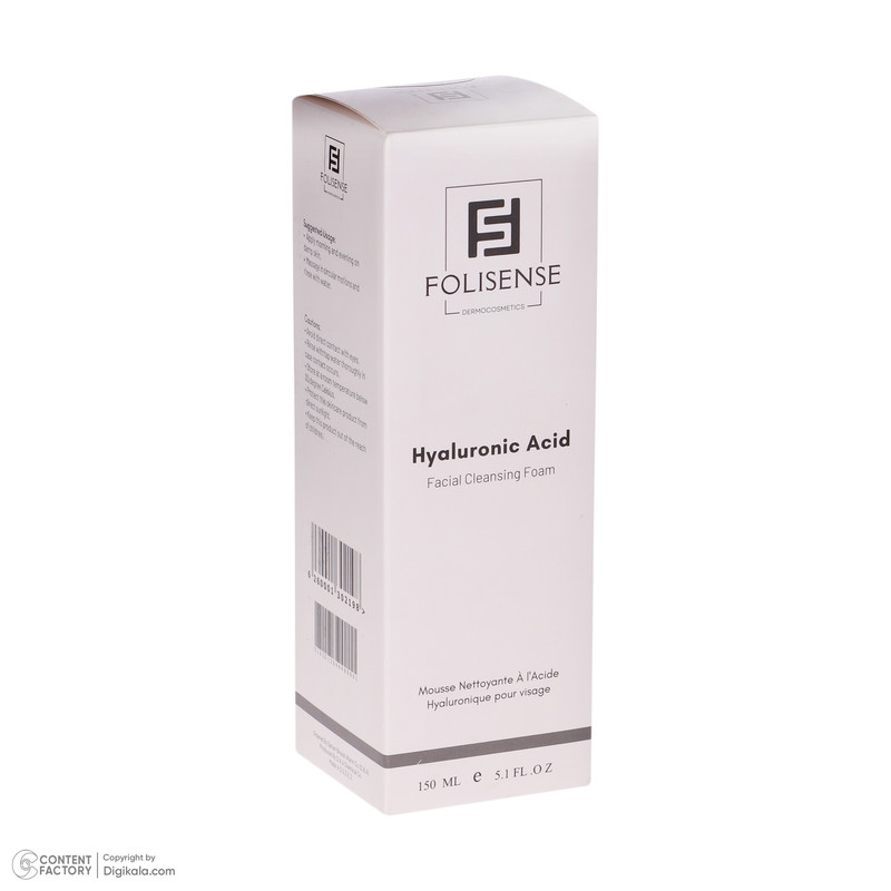 فوم شستشو صورت فولیسنس مدل Hyaluronic Acid مناسب پوست‌های معمولی و خشک حجم 150 میلی‌لیتر