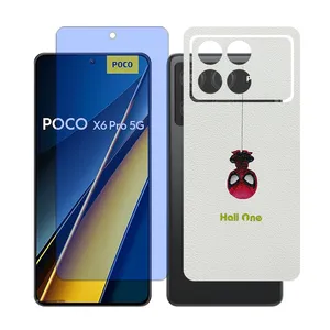 Glass Together model anti blue Screen Protector Suitable for Xiaomi Poco X6 Pro Mobile Phone with Back cover sticker