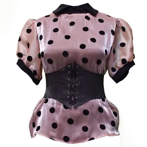 بلوز زنانه مدل خالدار رنگ صورتی