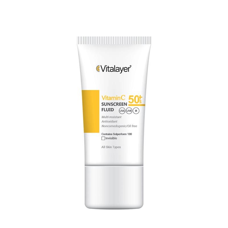 فلوئید ضدآفتاب بی‌رنگ ویتالیر SPF50 مدل Vitamin C مناسب انواع پوست، حجم 50 میلی‌لیتر -  - 2