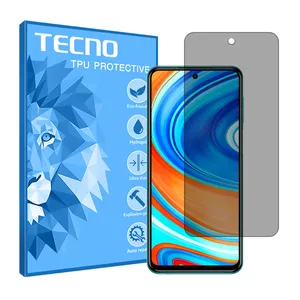 Tecno brand shockproof Privacy screen protector glass for Xiaomi Redmi Note 9 Pro 