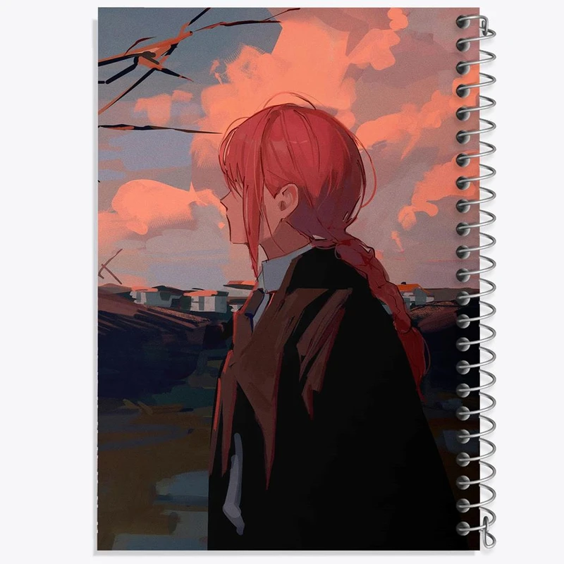 دفتر مشق 100 برگ خندالو طرح ماکیما انیمه مرد اره ای Chainsaw Man کد 17961