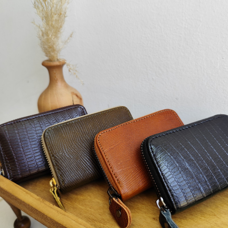 جاکارتی مدل آکاردئونی چرم طبیعی لزار کد Sch-Lz1